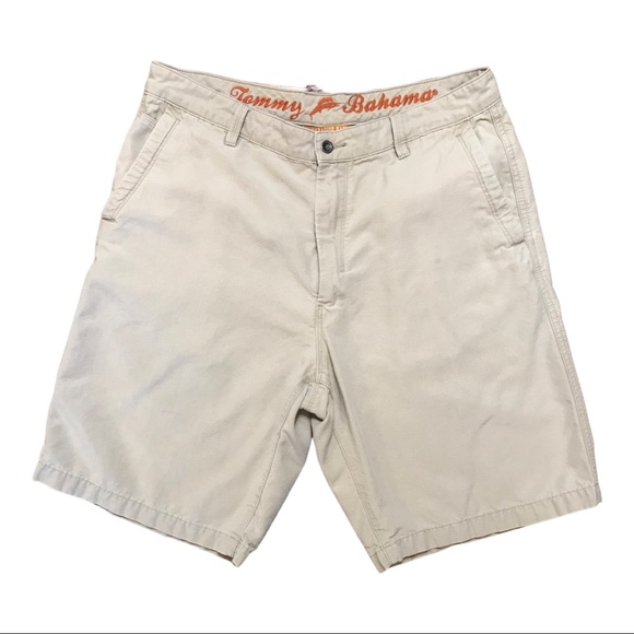 Tommy Bahamas Khaki Shorts. 34 waist,10 in. Inseam - Picture 1 of 9